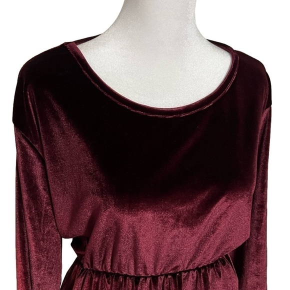 Amaryllis Burgundy 3/4 Sleeve Polyester Women’s Dress (Sz XL) - Picture 2 of 12
